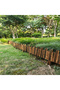 Wood Garden Fence Border - Carbonized Wooden Edging for Flower Beds, Lawn, Landscape - Rustic Picket Fence, Weather Resistant, Easy Install - 6