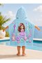 Girls' Mermaid and Seahorse Patterned Hooded Beach Poncho Children's Towel Poncho - 2