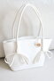 Soft Leather Shoulder Bag with Lace Detail, Large Internal Volume, Shoulder Bag En33 Size23