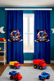 Fast Heroes Patterned Children's Baby Room Background Curtain (Single Wing Pricing) - 3