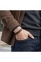 Brown and Black Leather Braided and Steel Men's Bracelet - 21 cm - 2