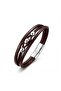 Steel Ball Detailed Brown Leather Men's Bracelet 31684B8D2 - 5
