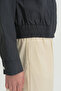 Elastic Waist Jacket with Pocket Detail - Anthracite - 3
