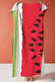 Watermelon Slice Beach Towel Coverlet - Tropical Modern Red Green Quick Drying Microfiber Towel Coverlet - 6