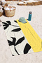 Tropical Leaf Beach Towel - Yellow Black Minimalist Pool Sea Bath Quick Dry Beach Cover