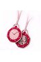 Stylish Pink Octagonal Mechanical Pocket Watch – Artistic Fashion Pendant Watch with Leather Strap