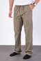 Men's Baggy Fit Linen Fabric Elastic Waist Comfortable Cut Pants - 3
