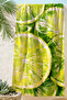 Lemon Themed Tropical Beach Towel-Green Watercolor Mediterranean Pool Sea Quick Dry Microfiber Towel - 7
