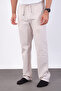 Men's Baggy Fit Linen Fabric Elastic Waist Comfortable Cut Pants - 2