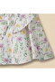 Round Neck Short Sleeves A-Line Dress with Floral Print - 5