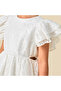 Round Neck Short Sleeves A-line Dress with Sequin Embellishments - 6