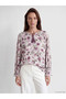 Nevavm Contrast Collar Floral Blouse