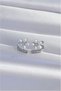 Brass Silver Color Zircon Cubic Zirconia Curved Pearl Flower Earrings - 2