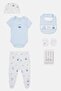 Toddlers Boy 6 Pcs Allover Print Bodysuit And Bib Set, Multicolor - 2