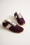 Men's Suede Retro Stripe Stitching Detailed Sneaker Lightweight Thin Sole Casual Sports Shoes