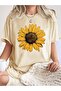 Women's Sunflower Printed Oversize T-Shirt Loose Fit