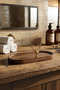 Amber Bottle Soap Dispenser Glass Double Shampoo-Shower Gel Bathroom Organizer with Classic Gold Deer Wood Stand 500ml - 4