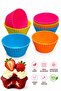 Set of 12 Silicone Muffin Molds + 20 Paper Muffin Cases as a Gift |   Suitable for Oven and Freezer