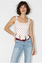 Women's White Red Polka Dot Rope Detailed Corset Blouse 1111 60286337 - 3
