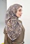 وشاح فيلورا بنمط رمادي غامق 90x90 - 3