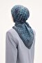 Tencel Monare Scarf Stone Pattern Petrol Green 90X90 - 4