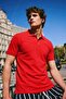 Men's Summer Cotton Red Polo Collar T-Shirt
