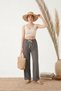 Women's Muslin Palazzo Pants - Smoked Wide Leg High Waist - 2