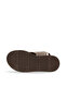 Gray Leather Women's Flat Sandals - 6