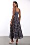 Navy Blue Polka Dot Bustier Skirt Set 4897 - 4