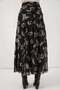 Women's High Waist Patterned Chiffon Black Skirt - 6