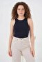 Women's Halter Neck Navy Blue Bodysuit