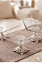 3-Piece Glass Dessert and Treat Presentation Set with Silver Feet, Dowry Box, Home Gift