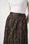 Women's Belted Patterned Smoked Skirt - 5