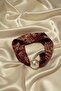 Women's Patterned Scarf Necklace with Pearls and Magnets, Stylish Neck Accessory (45 cm)