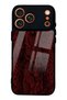 iPhone 17 Pro Red Leather Design Glossy Phone Case