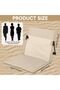(ey79-Beige)Lightweight Foldable Beach Camping Chair, Waterproof Portable Floor Lounge Seat with Storage Bag for Outdoor Travel, Army Green / Black / Beige 3 Colors - 2
