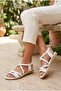 Cross-Strapped Sandals White