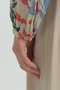 Balloon Sleeve Skirt Shirt Set - Beige - 3