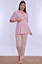 Short Sleeve Soft Textured Cotton Maternity Set Effortt - Pink - 3