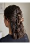 Women's Bone Patterned Oversized Hair Clip Clasp Barrette Transparent Glitter Hair Accessory Jewelry Gem 8 cm