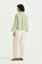 Aller Detailed Crop Cotton Shirt - Çağla - 4