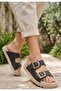 Toda Gray Double Buckle Casual Slippers