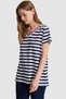 Women's Navy Blue V-Neck T-Shirt 50323572-Vr033 - 4