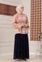 Flounced Sleeve Janjan Evening Dress Blouse-Fuchsia - 2