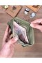 Genuine Leather Card Holder Zippered Small Women's Wallet 2152 - 3