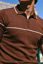 Men's Relaxed Trend Coffee Polo Neck T-Shirt - 5