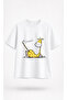 Stretch Giraffe Printed Unisex Oversize T-Shirt - 2