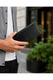 Men's Genuine Leather Black Long Wallet with Phone Compartment and Card Holder - 2