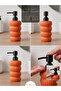 Wavy Ceramic Matte Black Pump Liquid Soap Dispenser - 400 ml - 18 X 8 X 7 cm - 4