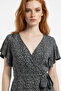 Short Sleeve Floral Double Breasted Collar Midi Dress - 2